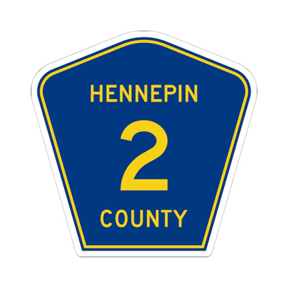 Hennepin County 2 (Minnesota) (Road Sign) STICKER Vinyl Kiss-Cut Decal