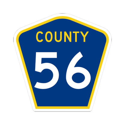 County 56 MN (Minnesota) (Road Sign) STICKER Vinyl Kiss-Cut Decal