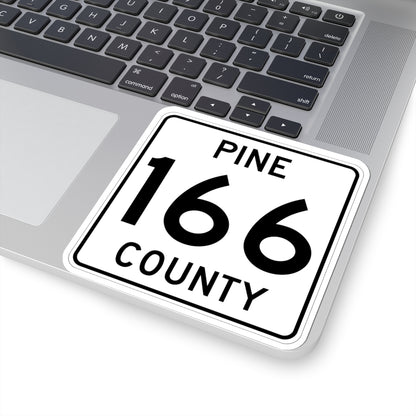 Pine County Route 166 MN (Minnesota) (Road Sign) STICKER Vinyl Kiss-Cut Decal
