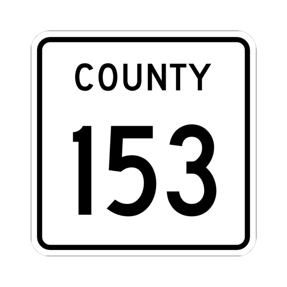 County 153 square (Minnesota) (Road Sign) STICKER Vinyl Kiss-Cut Decal