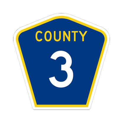 County 3 MN (Minnesota) (Road Sign) STICKER Vinyl Kiss-Cut Decal