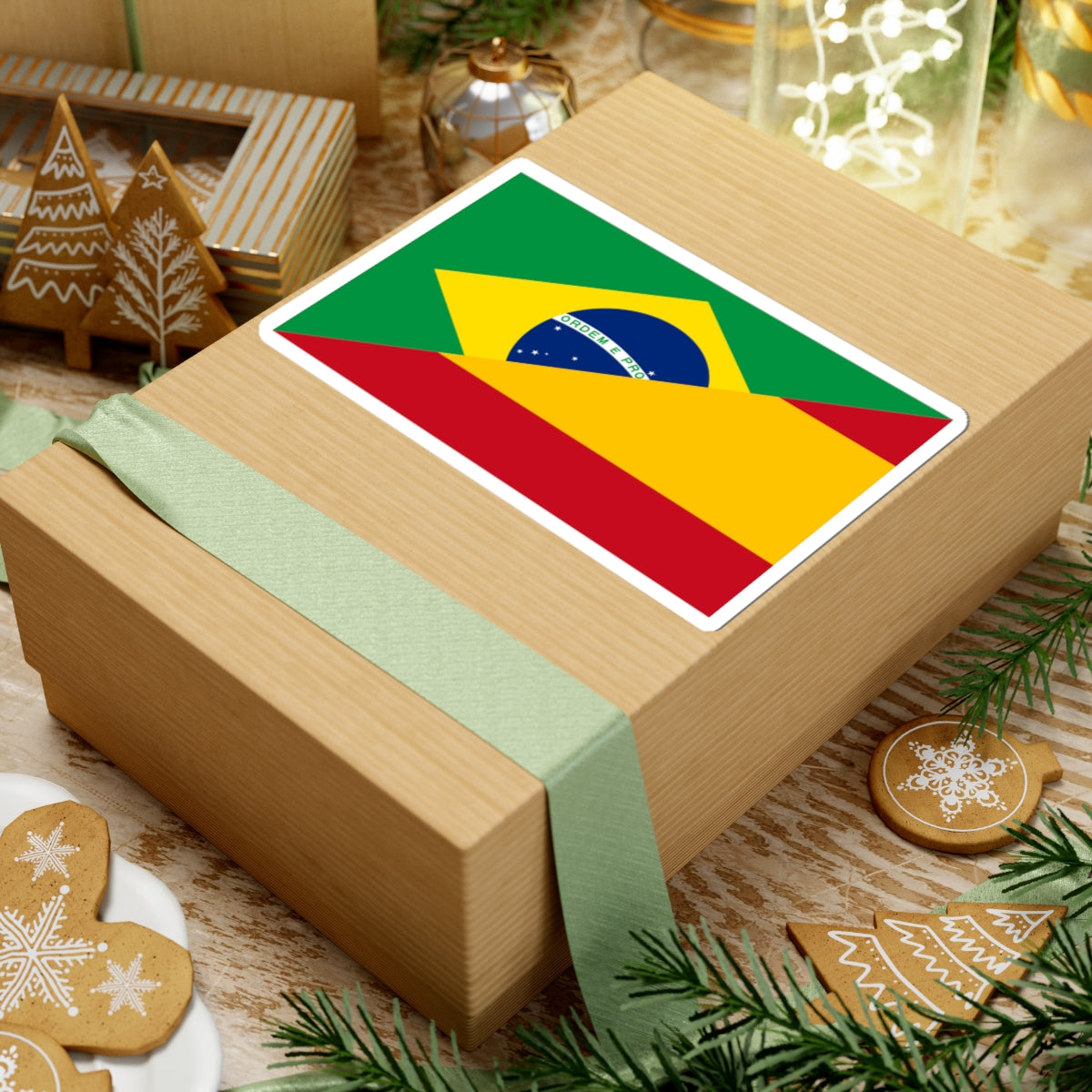 Flag of Brazil and Spain (Spain) STICKER Vinyl Kiss-Cut Decal
