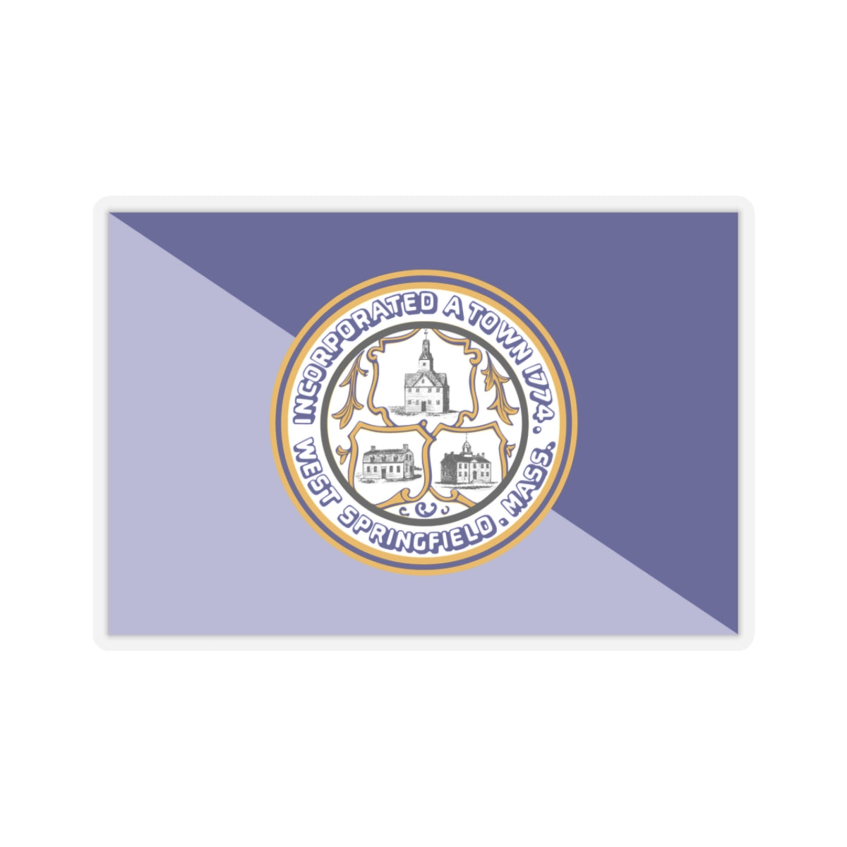 Flag of West Springfield, Massachusetts - STICKER Vinyl Kiss-Cut Decal