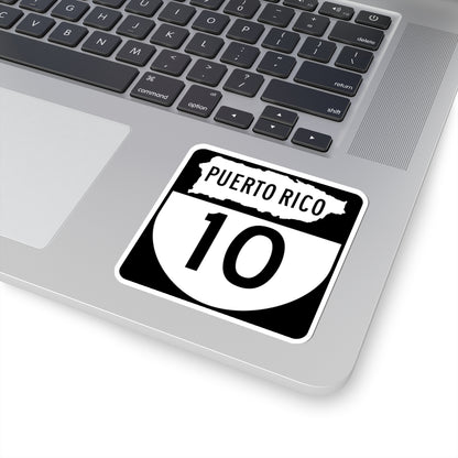 PR old 10 (Puerto Rico) (Road Sign) STICKER Vinyl Kiss-Cut Decal