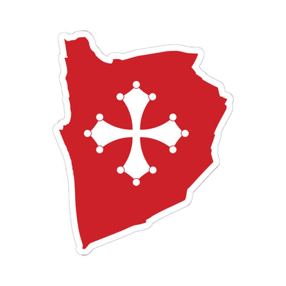 Flag map of Pisa (Italy) STICKER Vinyl Kiss-Cut Decal