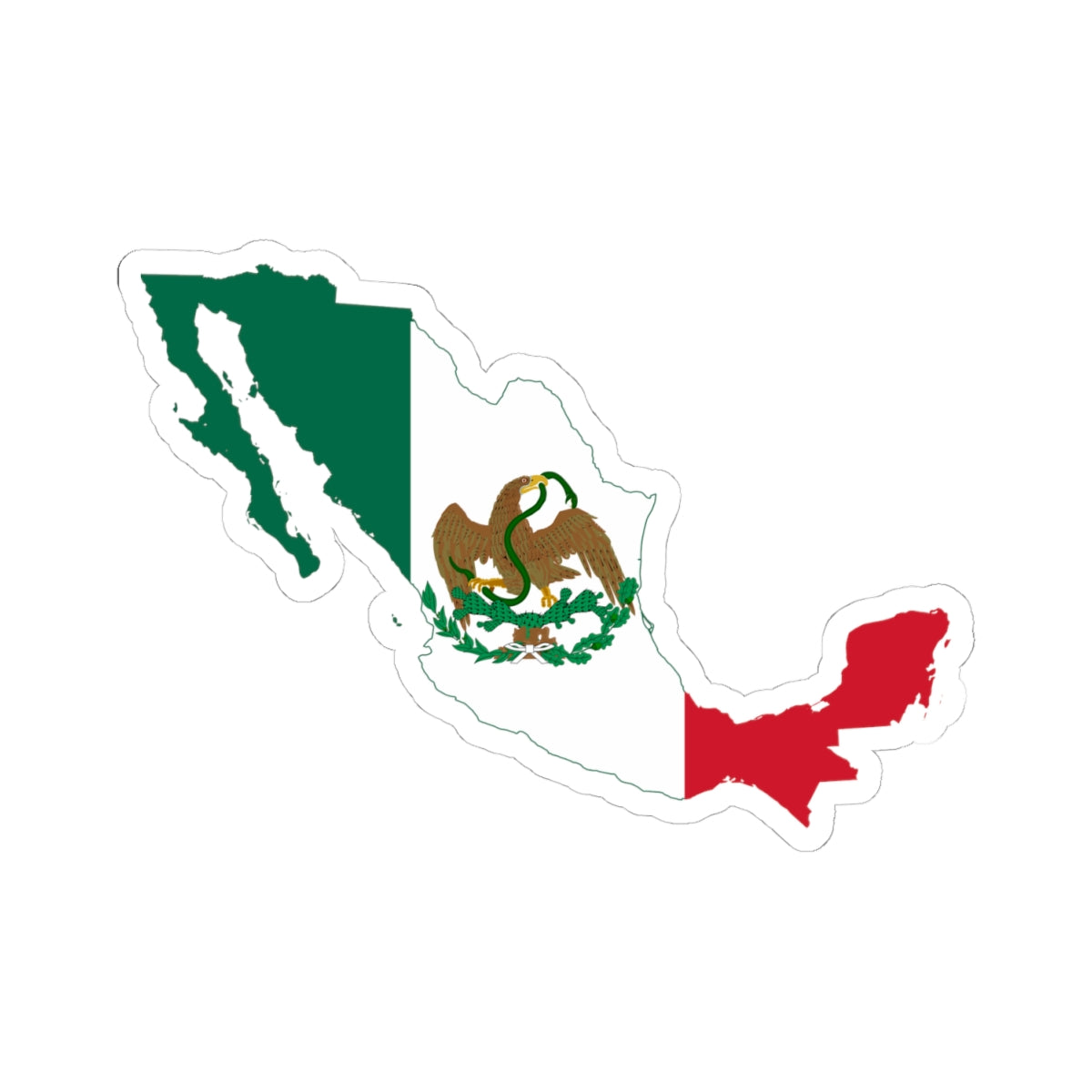 Flag-map of Mexico 1848-1853 (Mexico) STICKER Vinyl Kiss-Cut Decal