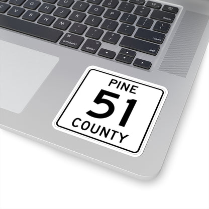 Pine County Route 51 MN (Minnesota) (Road Sign) STICKER Vinyl Kiss-Cut Decal