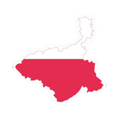 Flag-map of the Duchy of Warsaw (Poland) STICKER Vinyl Kiss-Cut Decal