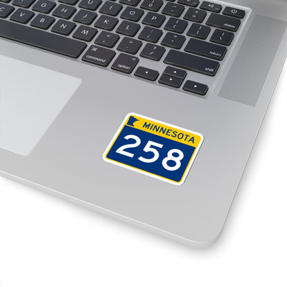 MN-258 wide (Minnesota) (Road Sign) STICKER Vinyl Kiss-Cut Decal