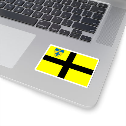 Flag of St David early with Diocese of Swansea and Brecon Shield in Canton (United Kingdom) STICKER Vinyl Kiss-Cut Decal