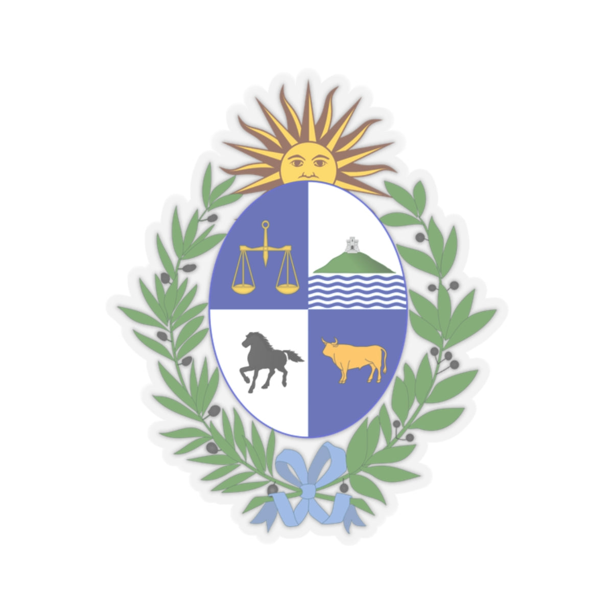 Coat of arms of Uruguay - STICKER Vinyl Kiss-Cut Decal