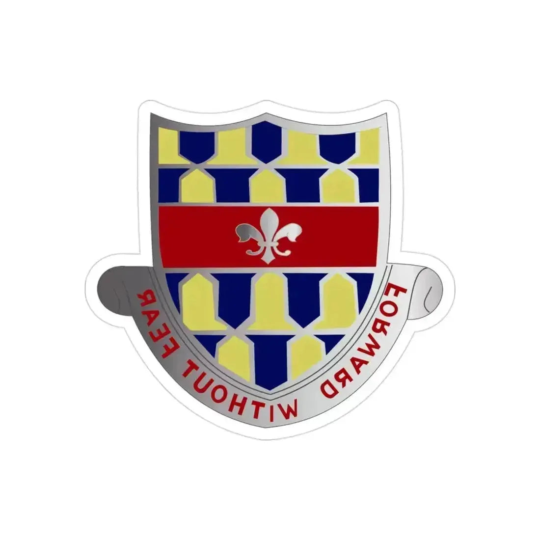 122 Cavalry Regiment (U.S. Army) REVERSE PRINT Transparent Die-Cut STICKER 3 Inch Die-Cut Transparent - The Sticker Space