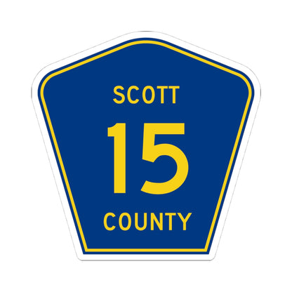 Scott County Route 15 MN (Minnesota) (Road Sign) STICKER Vinyl Kiss-Cut Decal