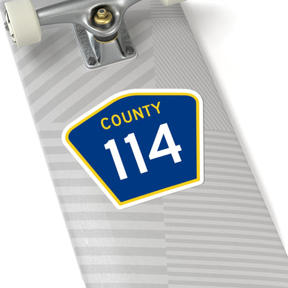County 114 MN (Minnesota) (Road Sign) STICKER Vinyl Kiss-Cut Decal
