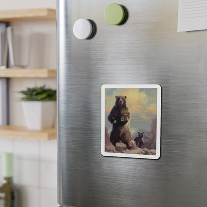 Bears (Magazine Illustration) Refrigerator Magnet-The Sticker Space