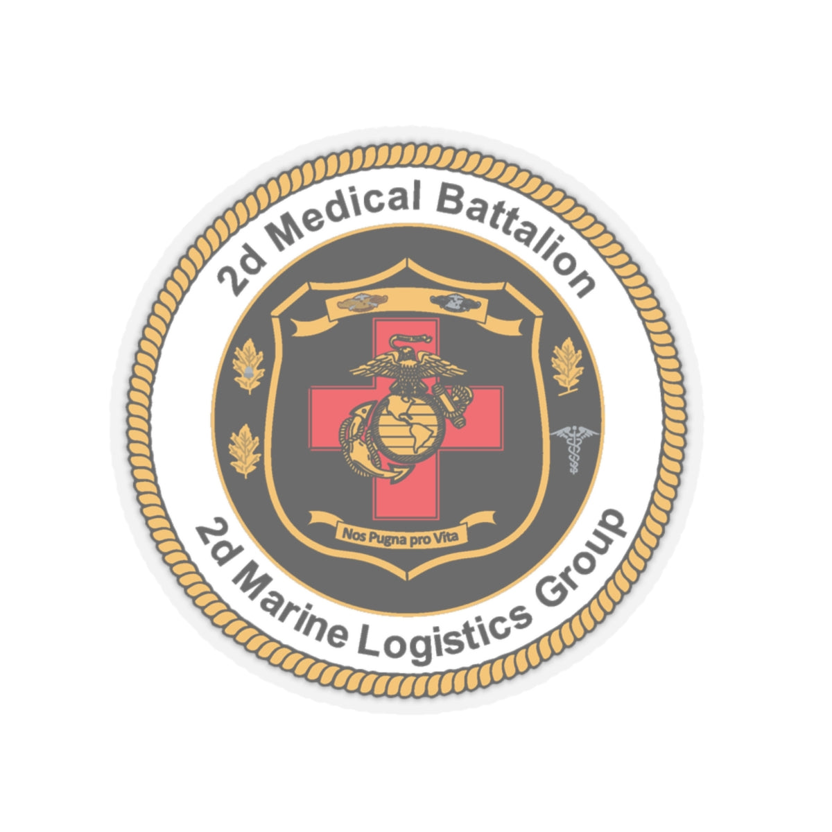 2d Medical Battalion 2d Marine Logistical Group (USMC) STICKER Vinyl Kiss-Cut Decal