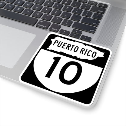 PR old 10 (Puerto Rico) (Road Sign) STICKER Vinyl Kiss-Cut Decal