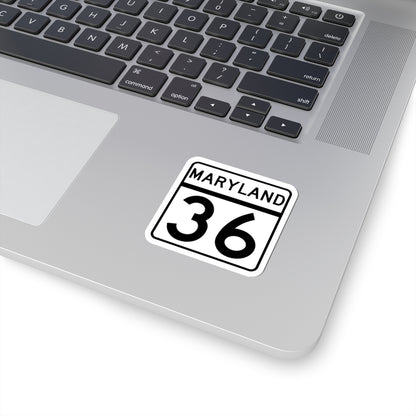 MD Route 36 (Maryland) (Road Sign) STICKER Vinyl Kiss-Cut Decal
