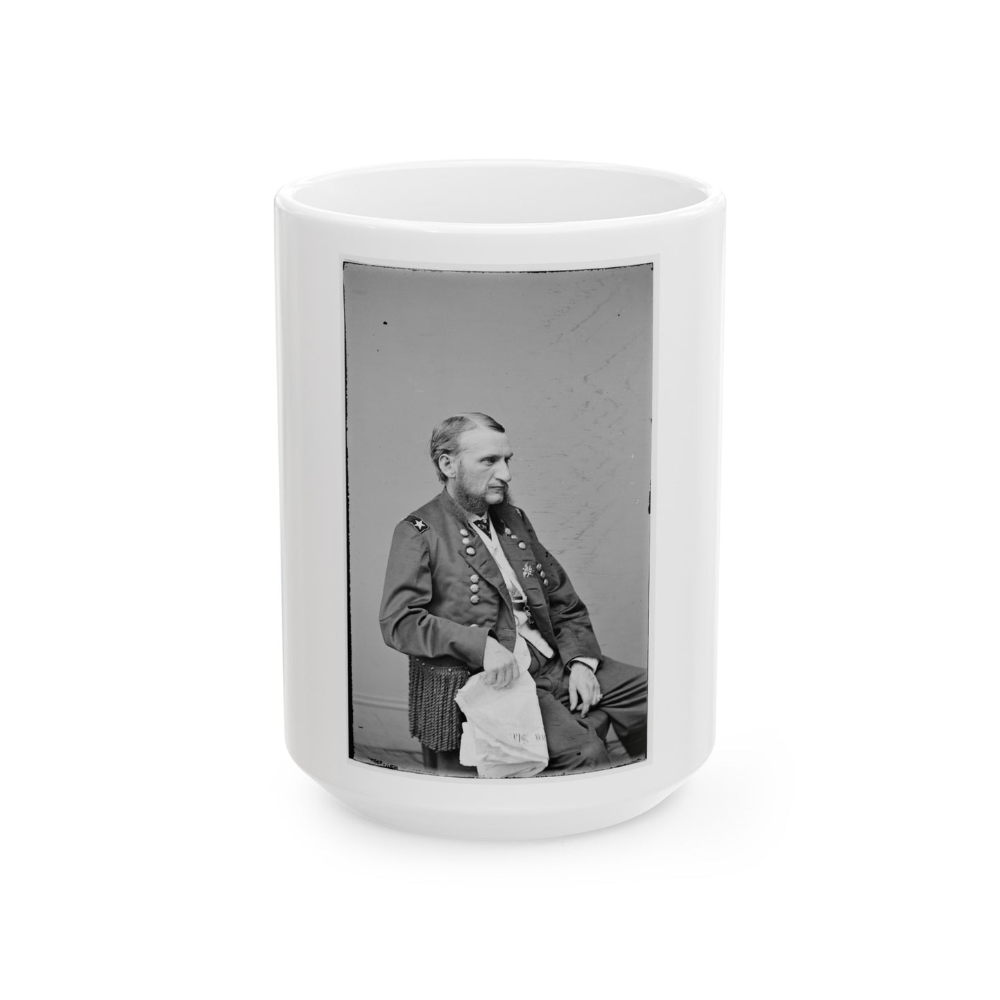 Portrait Of Maj. Gen. (As Of June 18, 1865) Judson Kilpatrick, Officer Of The Federal Army (U.S. Civil War) White Coffee Mug
