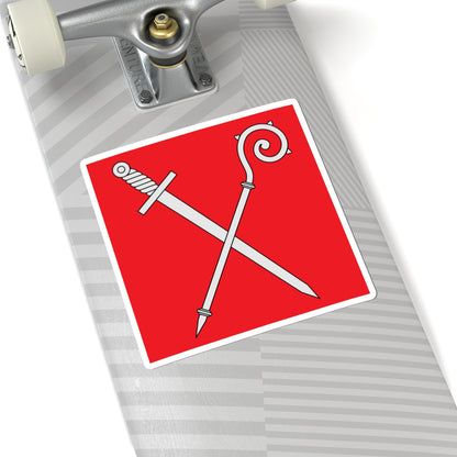 Flag of Diocese of Sion (Switzerland) STICKER Vinyl Kiss-Cut Decal