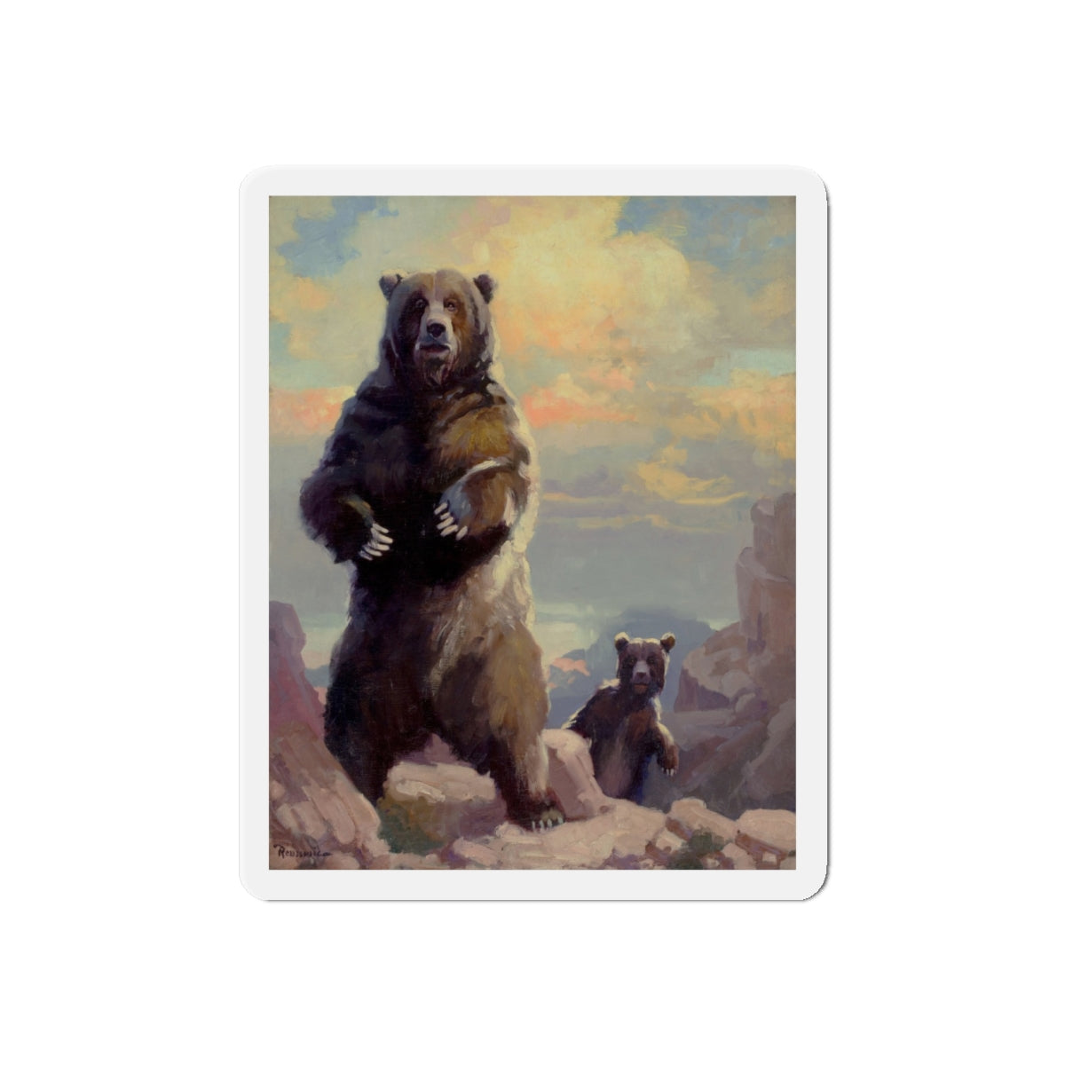 Bears (Magazine Illustration) Refrigerator Magnet-4" x 4"-Die-Cut-1 pc-The Sticker Space