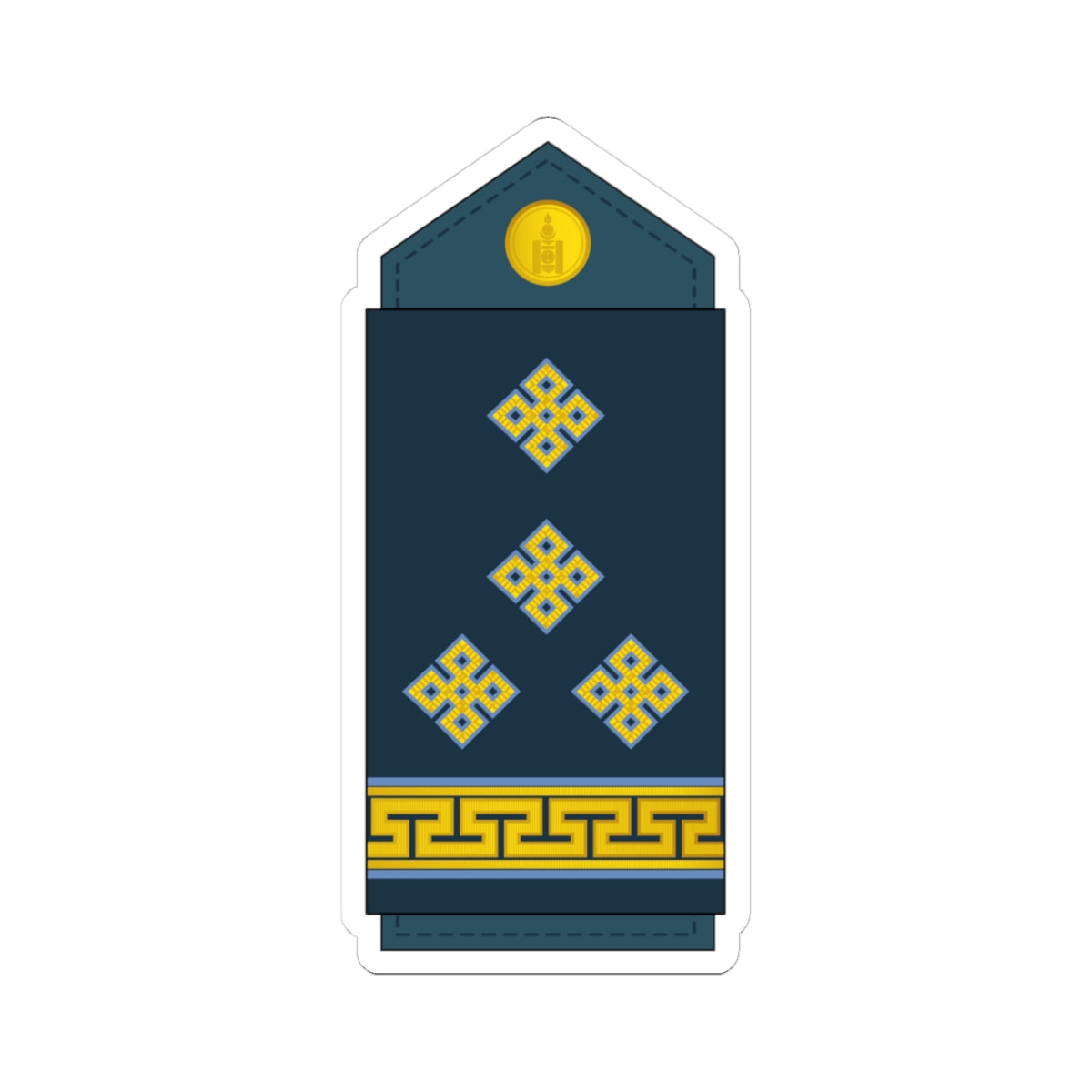 10.Mongolian Air Force CPT (Mongolia) (Military Rank) STICKER Vinyl Kiss-Cut Decal