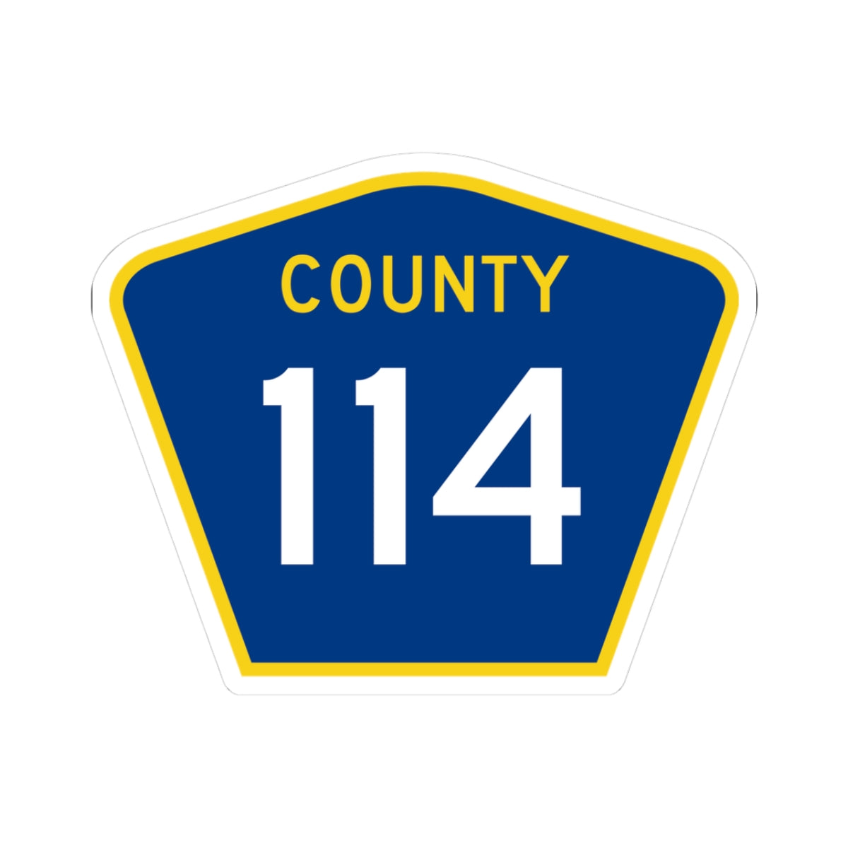 County 114 MN (Minnesota) (Road Sign) STICKER Vinyl Kiss-Cut Decal