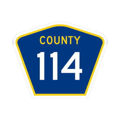 County 114 MN (Minnesota) (Road Sign) STICKER Vinyl Kiss-Cut Decal