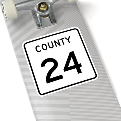 County 24 square (Minnesota) (Road Sign) STICKER Vinyl Kiss-Cut Decal