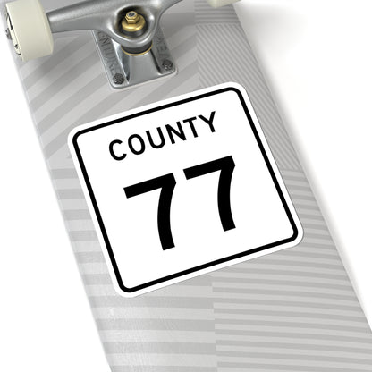 County 77 square (Minnesota) (Road Sign) STICKER Vinyl Kiss-Cut Decal