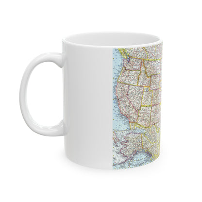 USA - The United States (1961) (Map) White Coffee Mug-The Sticker Space