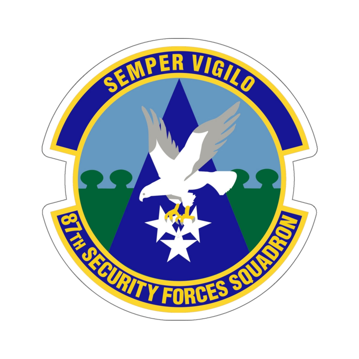 87 Security Forces Squadron AMC (U.S. Air Force) STICKER Vinyl Kiss-Cut Decal-6 Inch-White-The Sticker Space