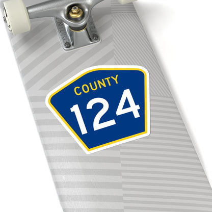 County 124 MN (Minnesota) (Road Sign) STICKER Vinyl Kiss-Cut Decal