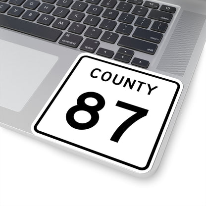 County 87 square (Minnesota) (Road Sign) STICKER Vinyl Kiss-Cut Decal