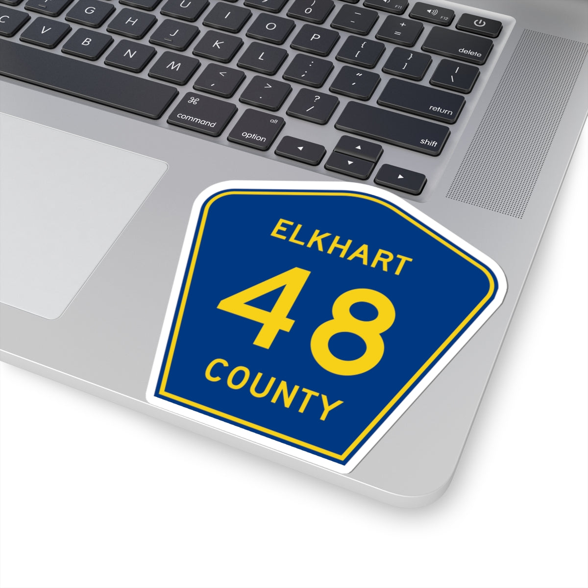 Elkhart County Road 48 IN (Indiana) (Road Sign) STICKER Vinyl Kiss-Cut Decal