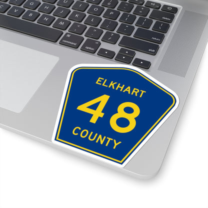 Elkhart County Road 48 IN (Indiana) (Road Sign) STICKER Vinyl Kiss-Cut Decal
