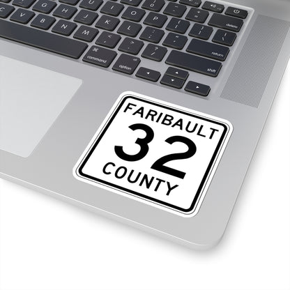 Faribault County Route 32 MN (Minnesota) (Road Sign) STICKER Vinyl Kiss-Cut Decal