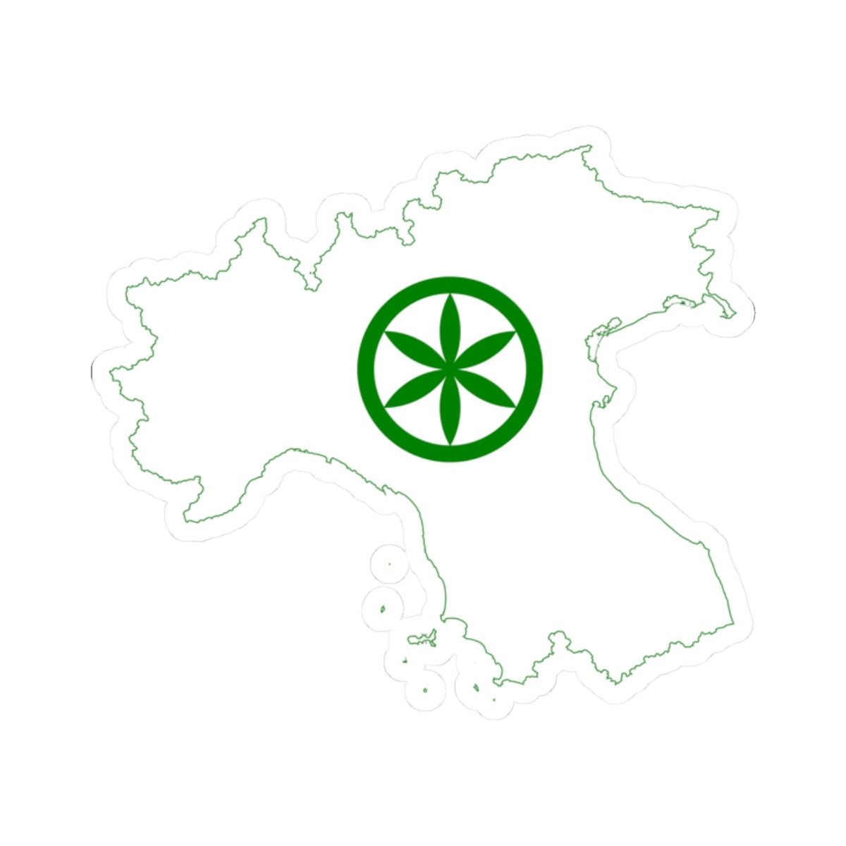 Flag map of Padania (Italy) STICKER Vinyl Kiss-Cut Decal