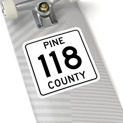 Pine County Route 118 MN (Minnesota) (Road Sign) STICKER Vinyl Kiss-Cut Decal