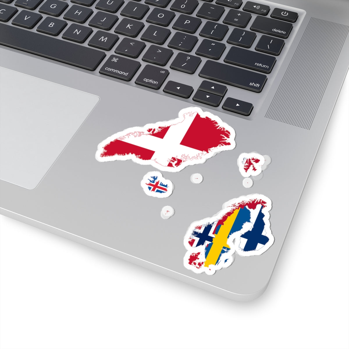 Flag map of the Nordic countries (Denmark) STICKER Vinyl Kiss-Cut Decal
