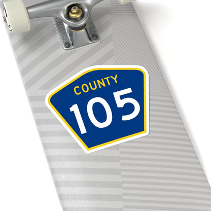 County 105 MN (Minnesota) (Road Sign) STICKER Vinyl Kiss-Cut Decal