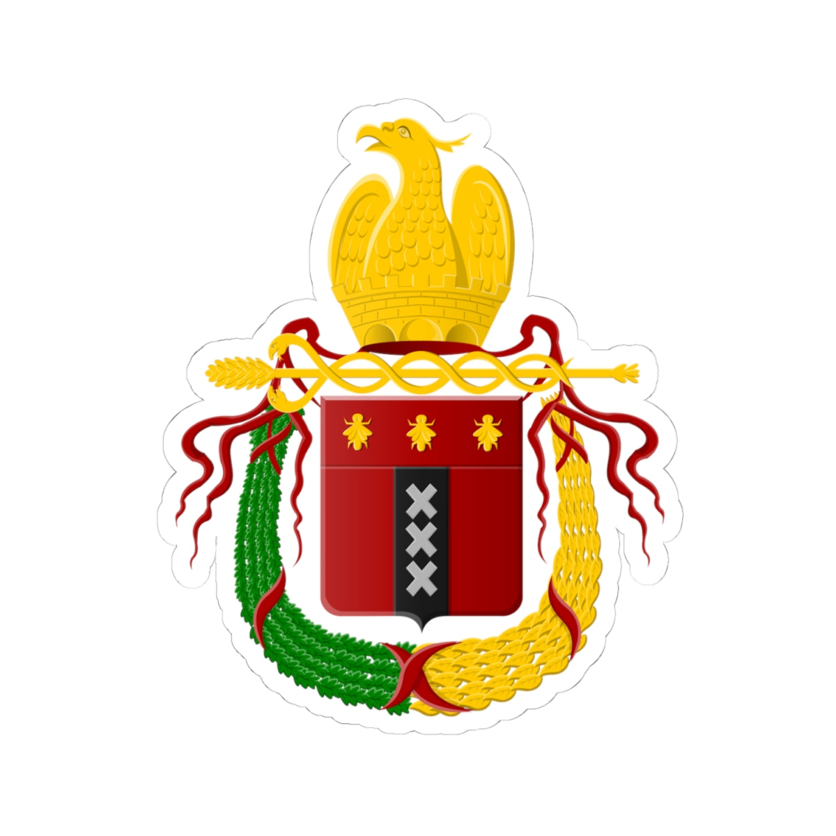 Amsterdam Frans wapen (Netherlands) (Coat of Arms) STICKER Vinyl Kiss-Cut Decal