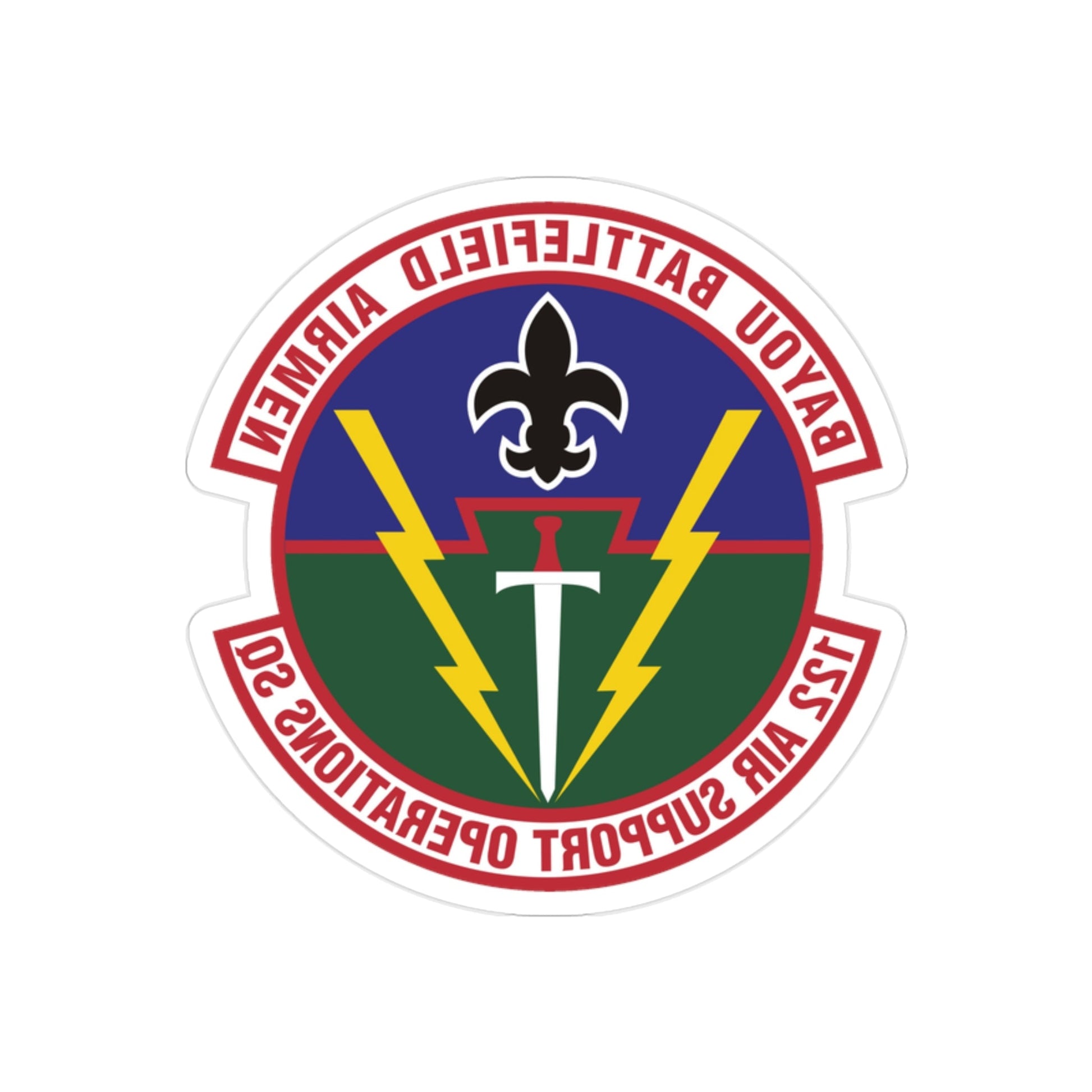 122d Air Support Operations Squadron (U.S. Air Force) REVERSE PRINT Transparent STICKER-2" × 2"-The Sticker Space