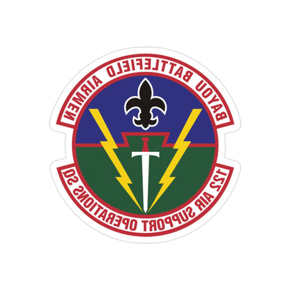 122d Air Support Operations Squadron (U.S. Air Force) REVERSE PRINT Transparent STICKER-2" × 2"-The Sticker Space