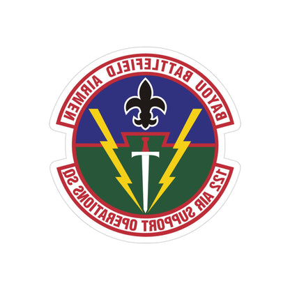 122d Air Support Operations Squadron (U.S. Air Force) REVERSE PRINT Transparent STICKER-3" × 3"-The Sticker Space