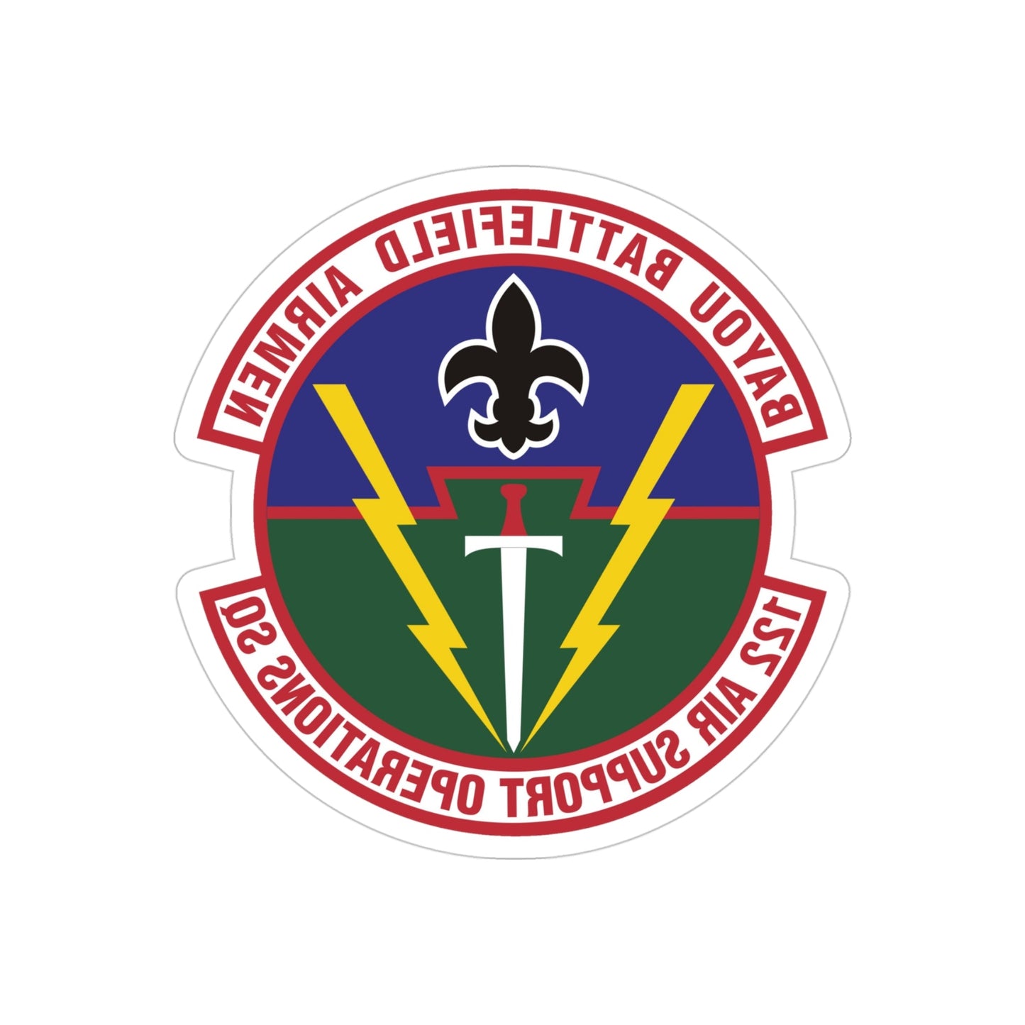 122d Air Support Operations Squadron (U.S. Air Force) REVERSE PRINT Transparent STICKER-4" × 4"-The Sticker Space