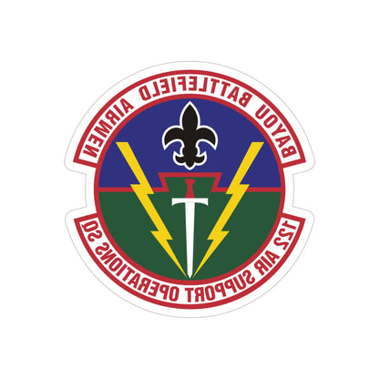 122d Air Support Operations Squadron (U.S. Air Force) REVERSE PRINT Transparent STICKER-4" × 4"-The Sticker Space