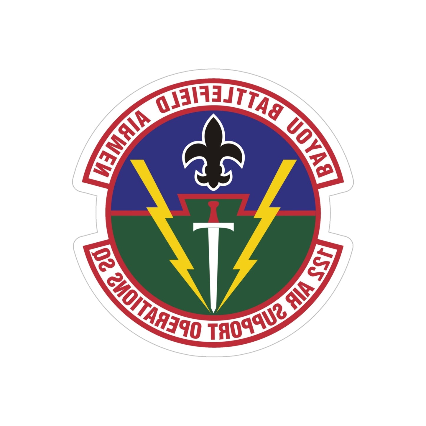 122d Air Support Operations Squadron (U.S. Air Force) REVERSE PRINT Transparent STICKER-5" × 5"-The Sticker Space