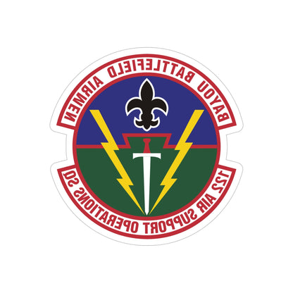 122d Air Support Operations Squadron (U.S. Air Force) REVERSE PRINT Transparent STICKER-5" × 5"-The Sticker Space