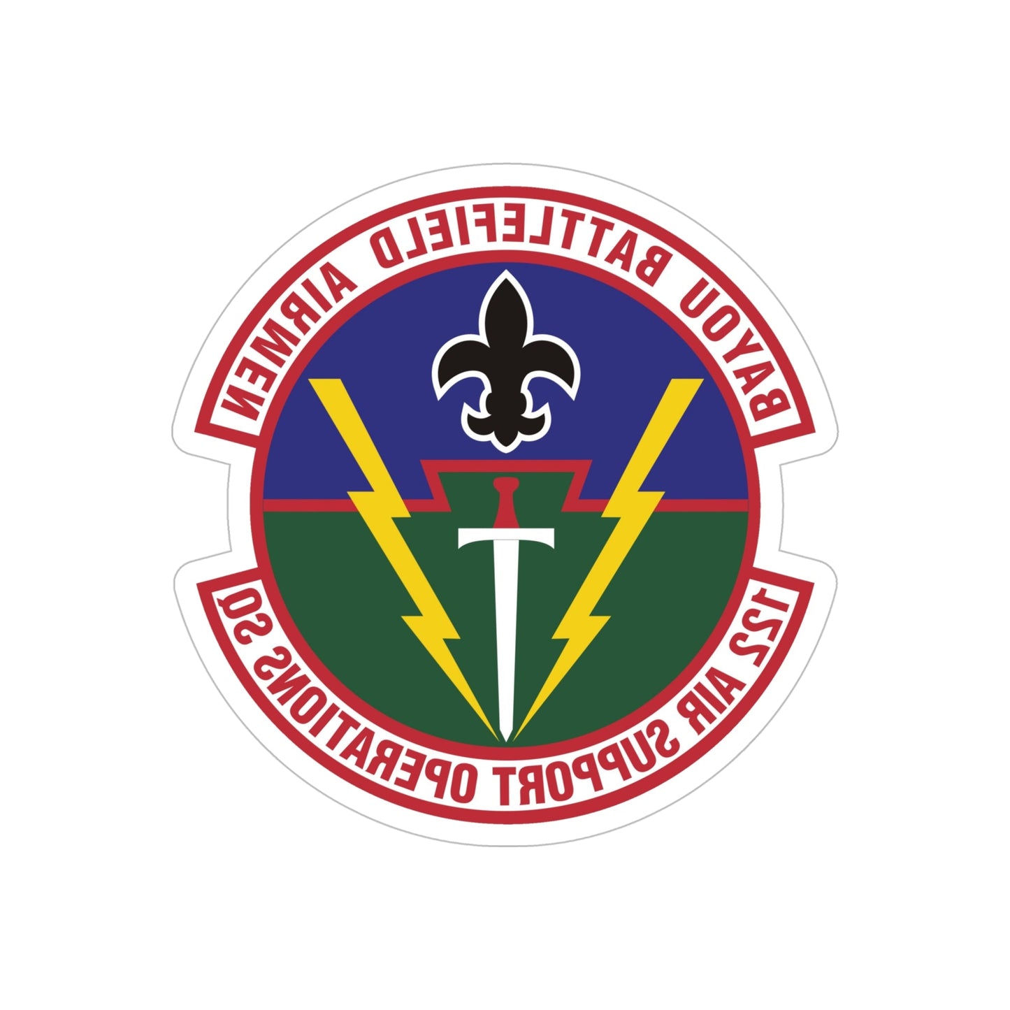 122d Air Support Operations Squadron (U.S. Air Force) REVERSE PRINT Transparent STICKER-6" × 6"-The Sticker Space